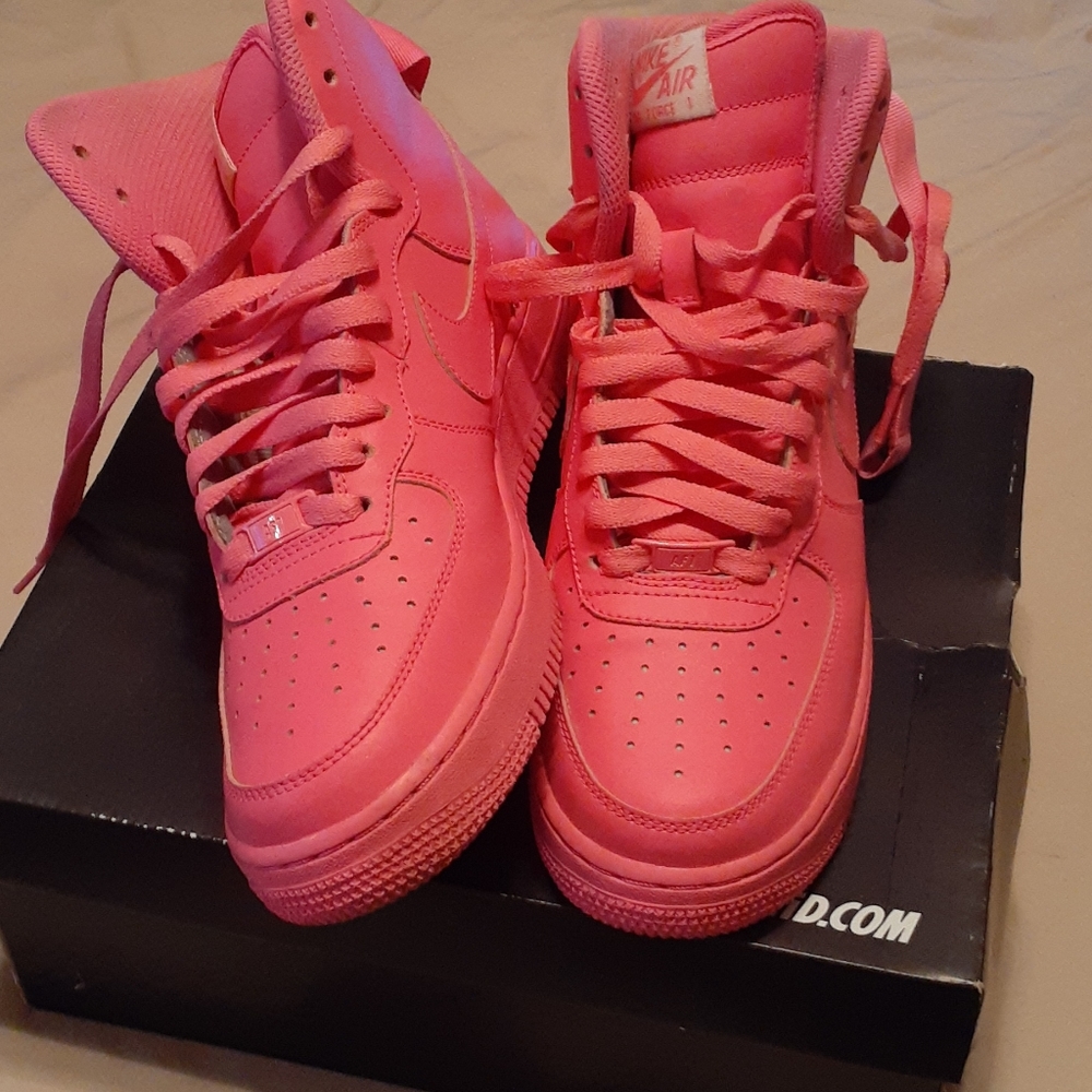 Nikeid Custom Hot Pink Air Force Ones Hi
